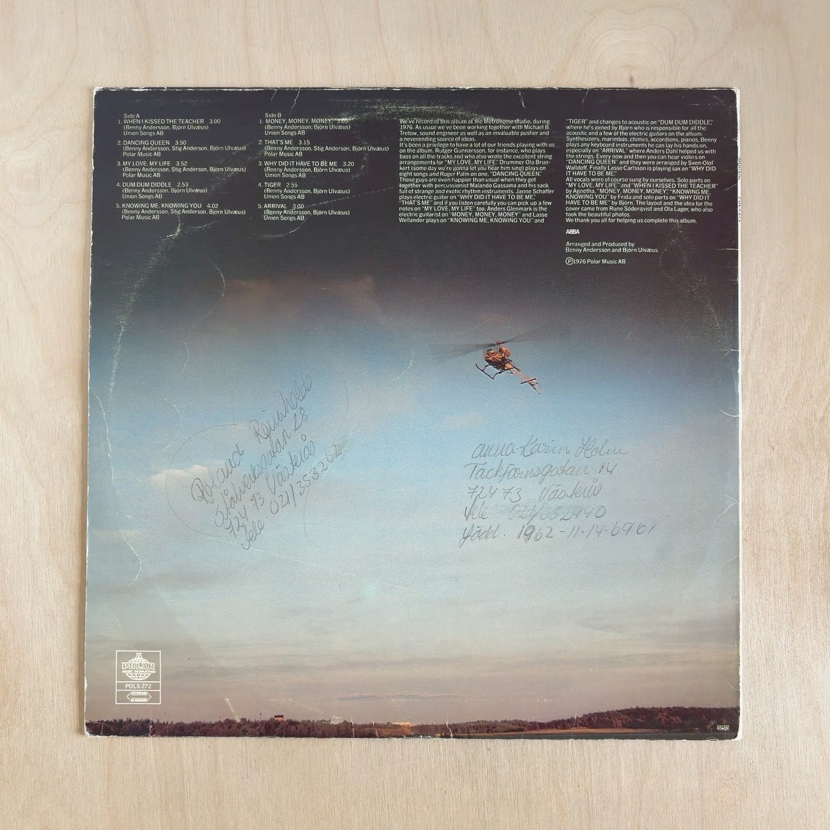ABBA – Arrival – back cover