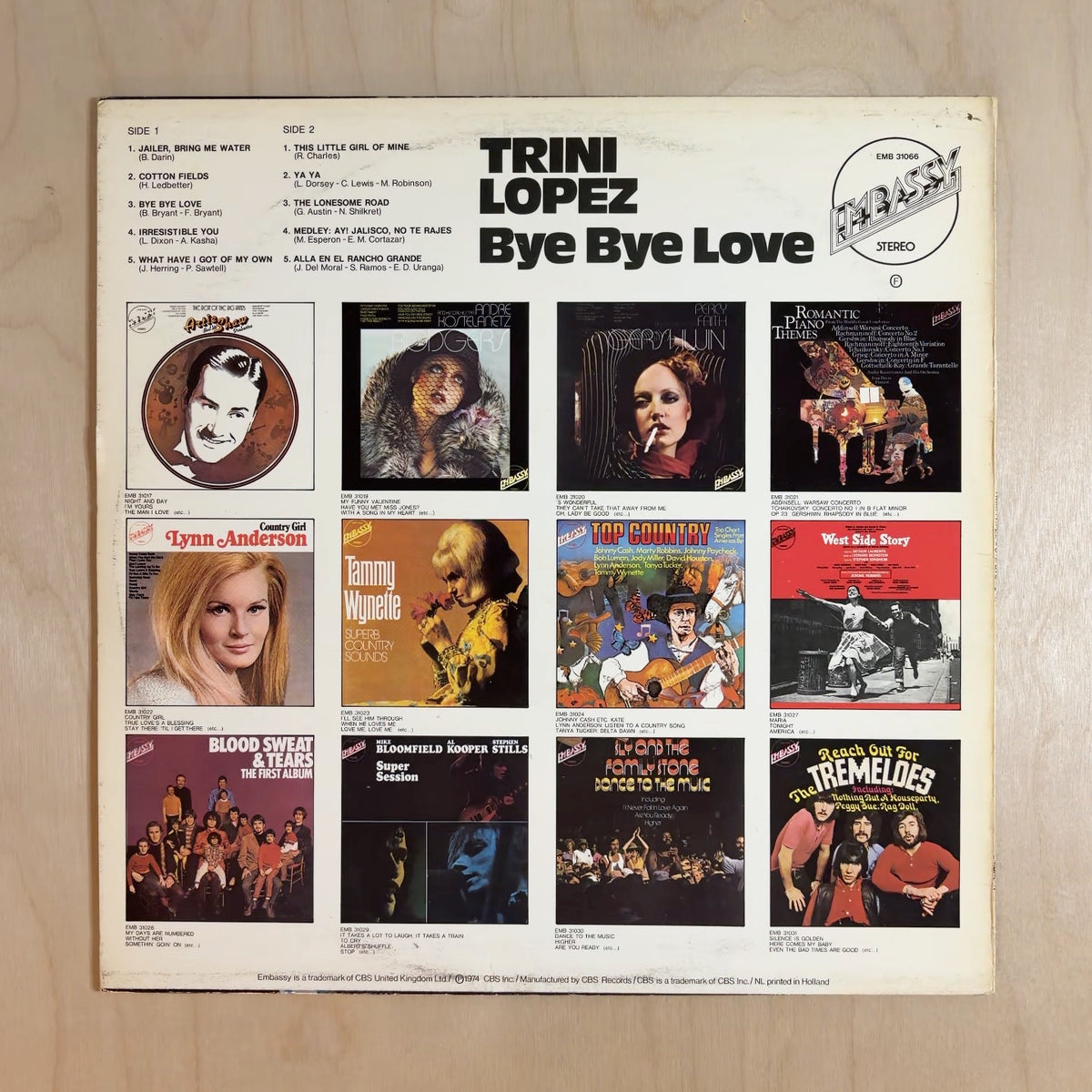 Trini Lopez – Bye Bye Love – back cover