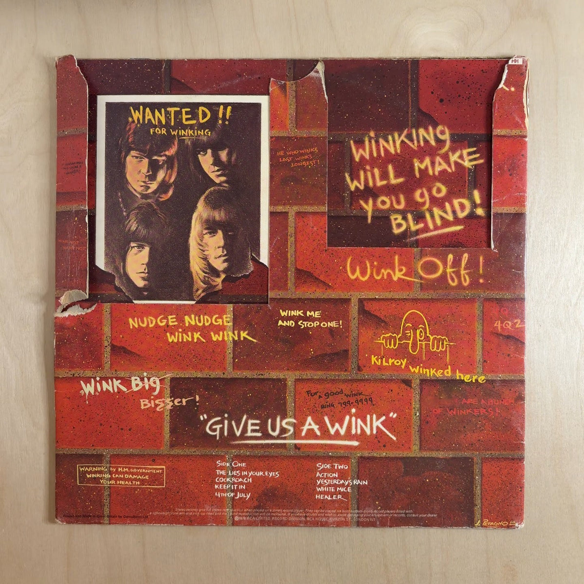 The Sweet – Give Us A Wink – back cover