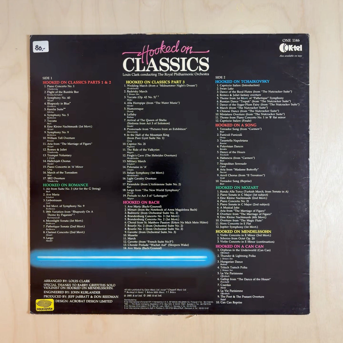 Louis Clark, Royal Philharmonic Orchestra – Hooked On Classics – back cover