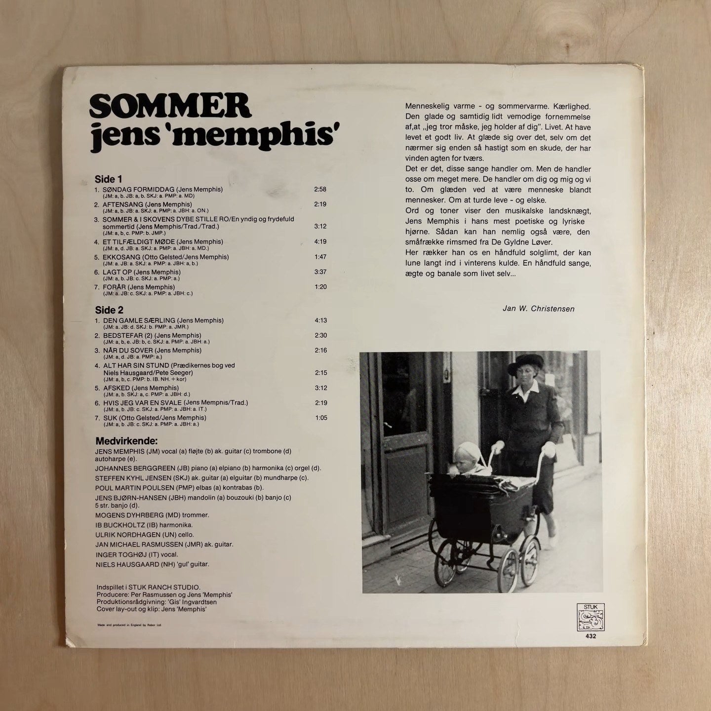 Jens Memphis – Sommer – back cover