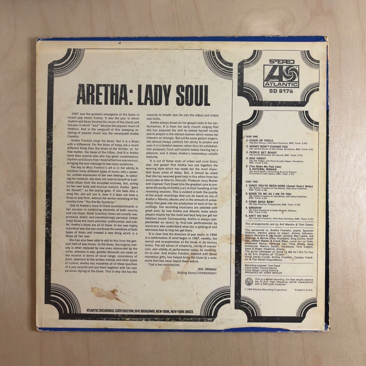 Aretha Franklin – Lady Soul – back cover