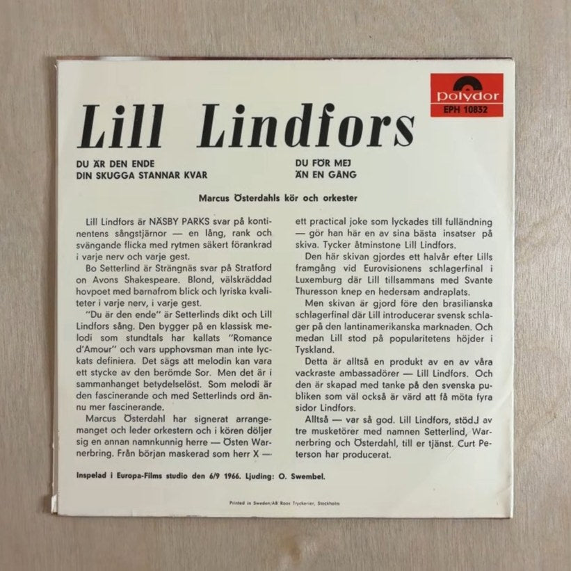 Lill Lindfors – Lill – back cover