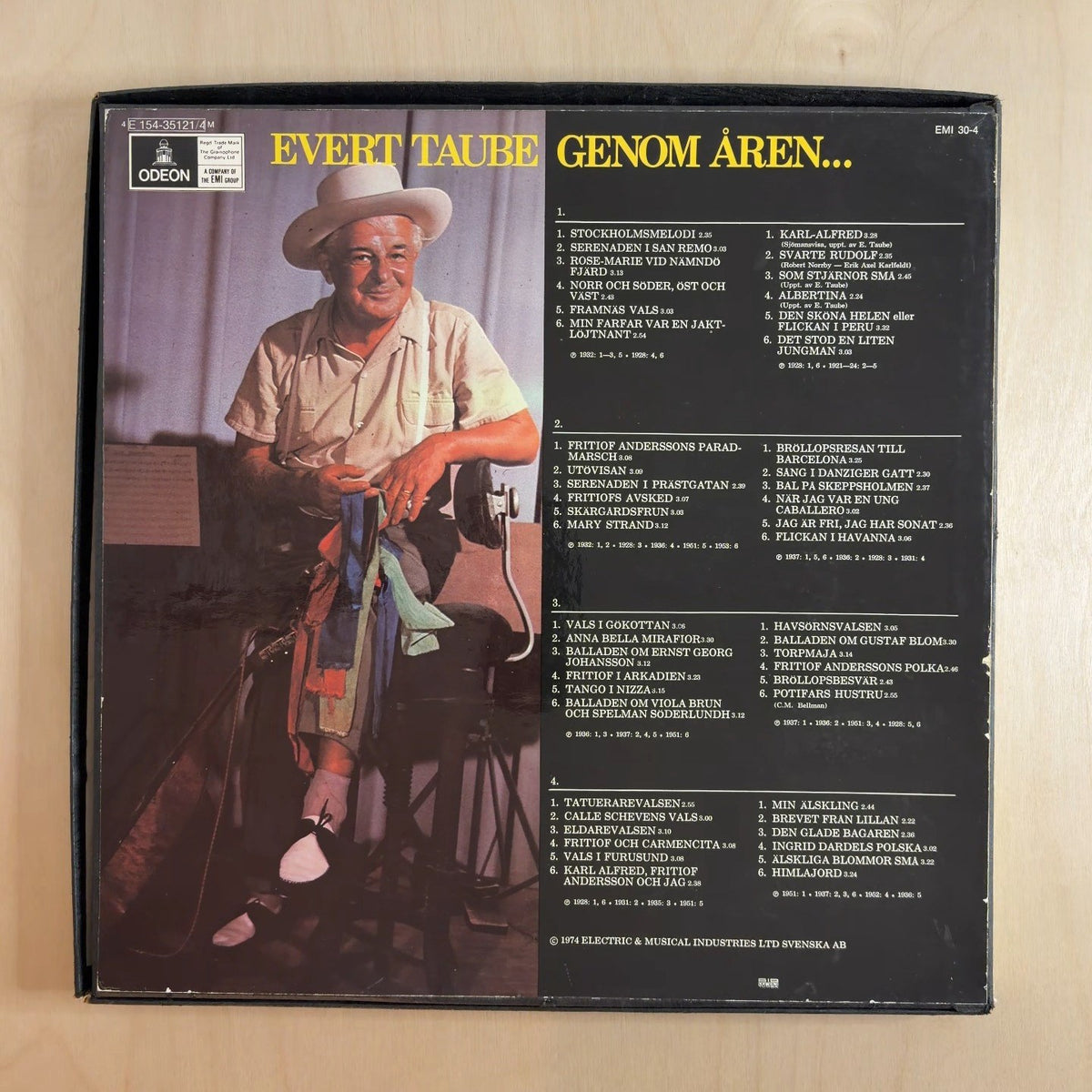 Evert Taube – Evert Taube Genom Åren... – back cover