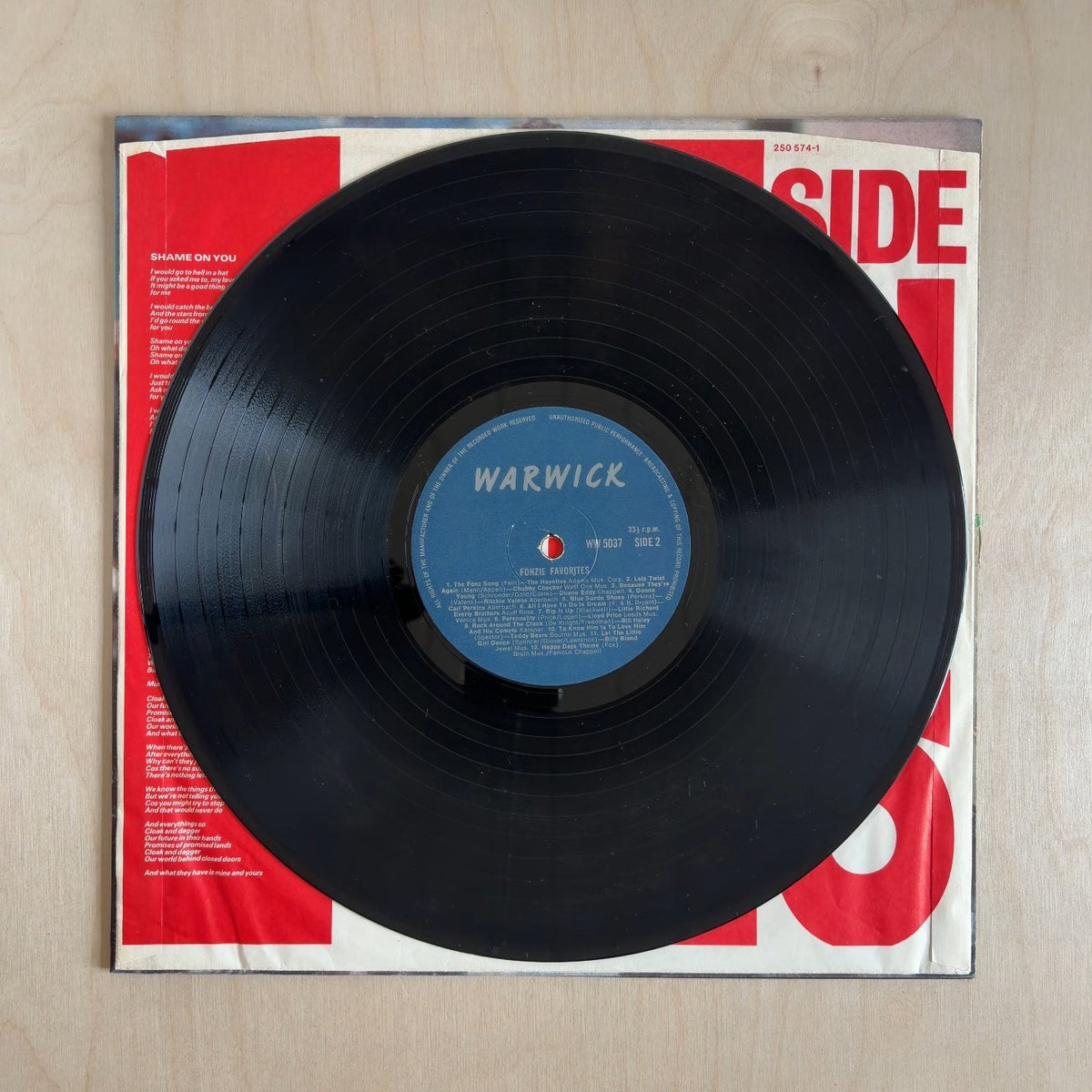 Various – Fonzie Favorites – record label