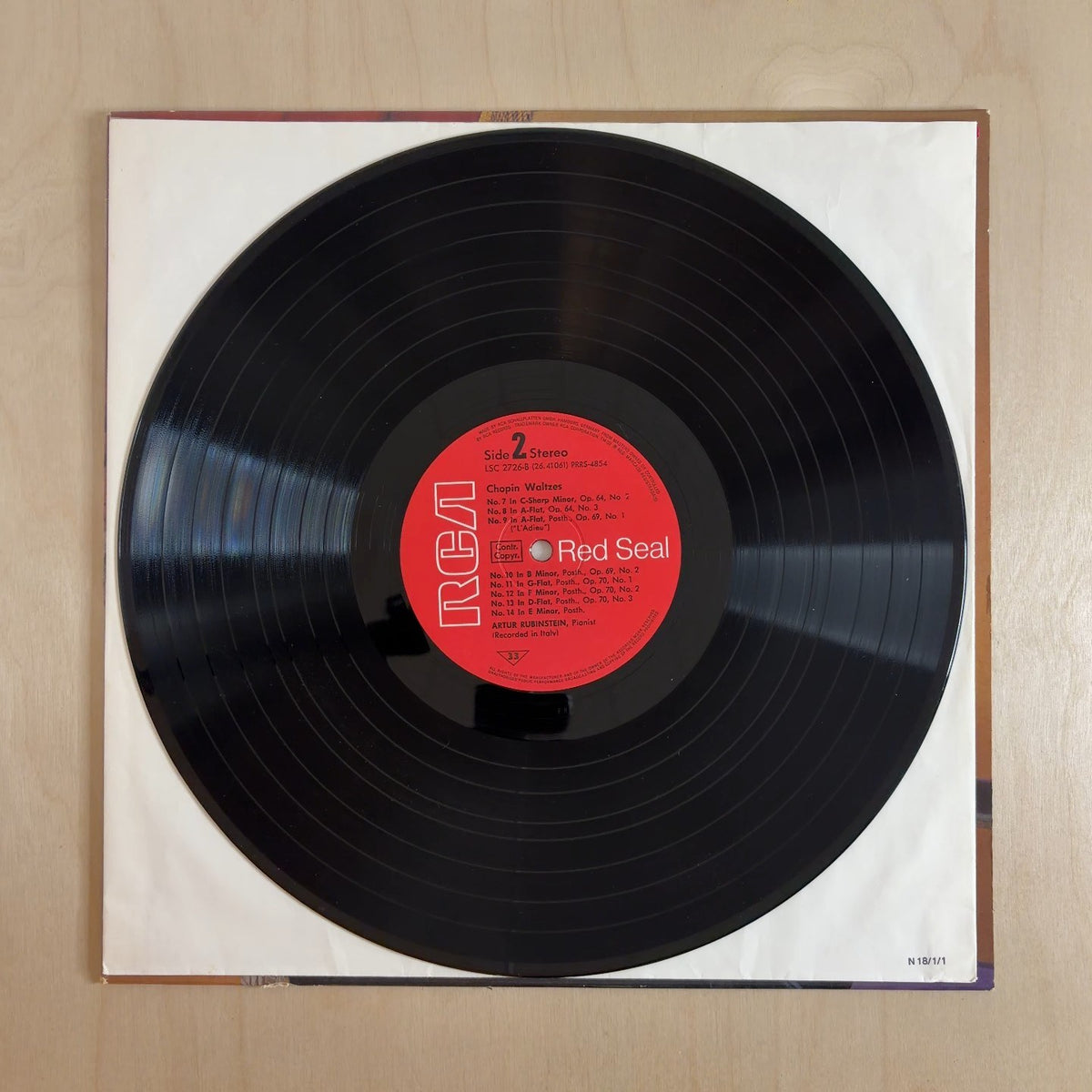 Arthur Rubinstein, Frédéric Chopin – Walzer – record label