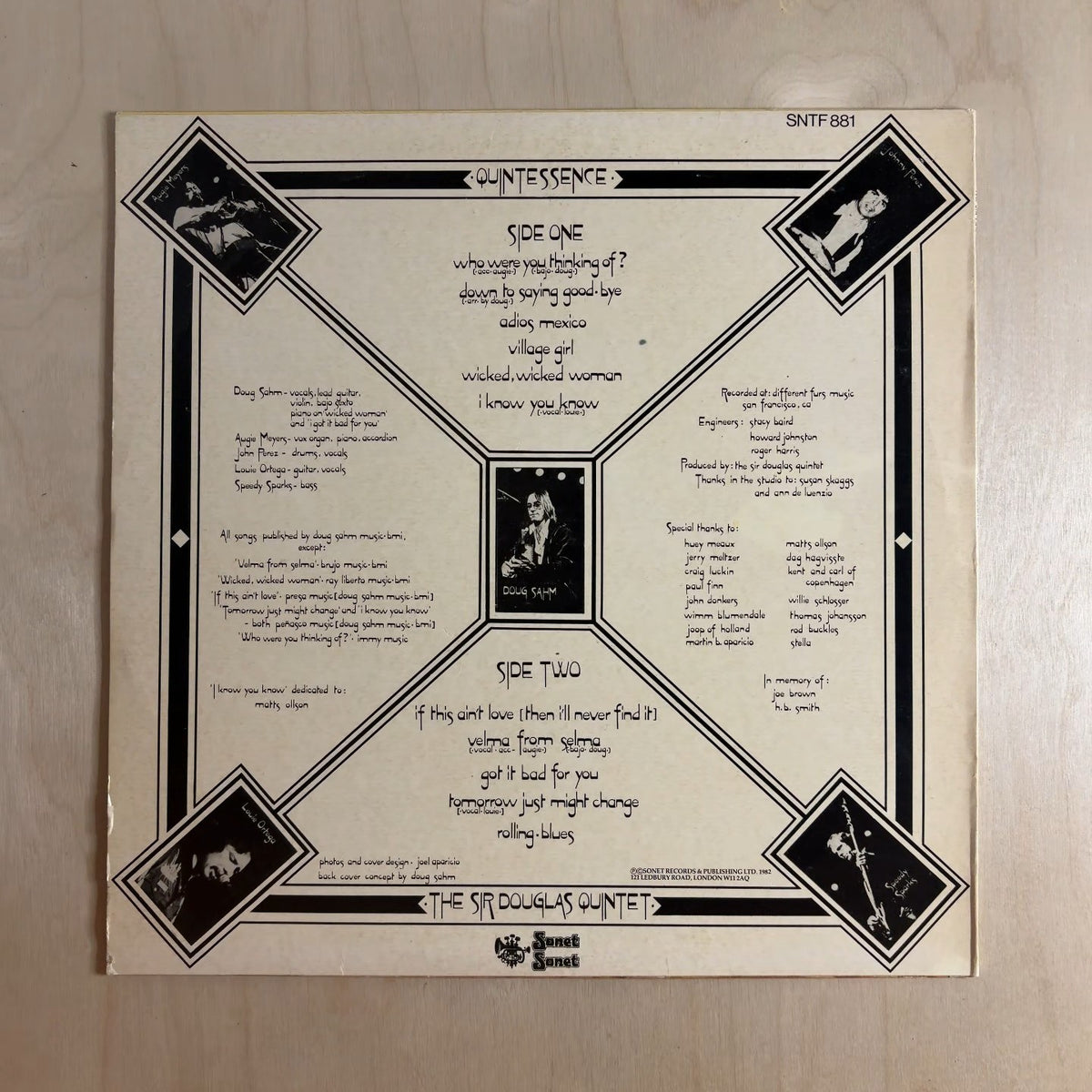 Sir Douglas Quintet – Quintessence – back cover