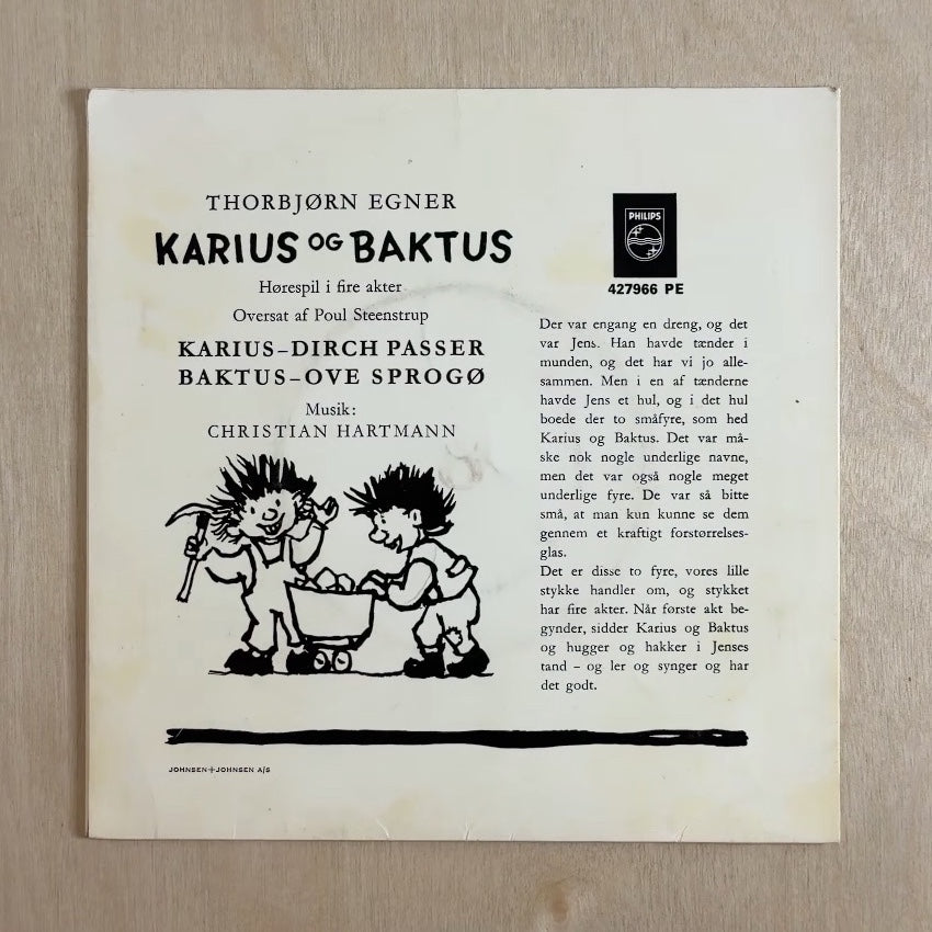 Ove Sprogøe, Dirch Passer – Thorbjørn Egner's Karius Og Baktus – back cover