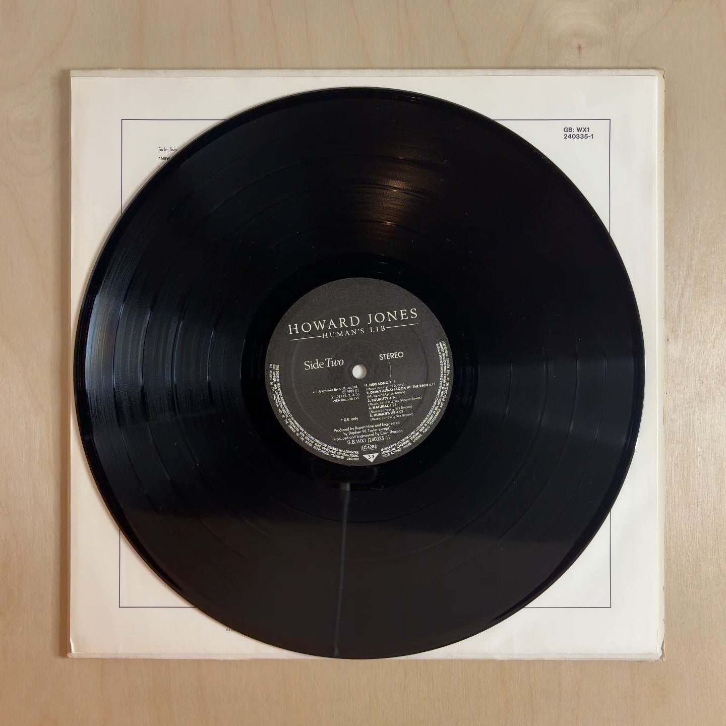 Howard Jones – Human's Lib – record label