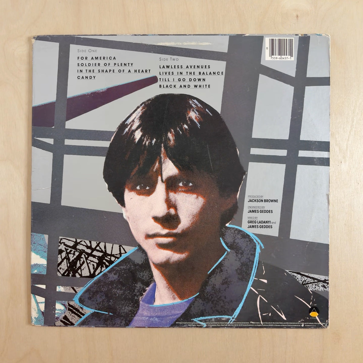 Jackson Browne – Lives In The Balance – back cover