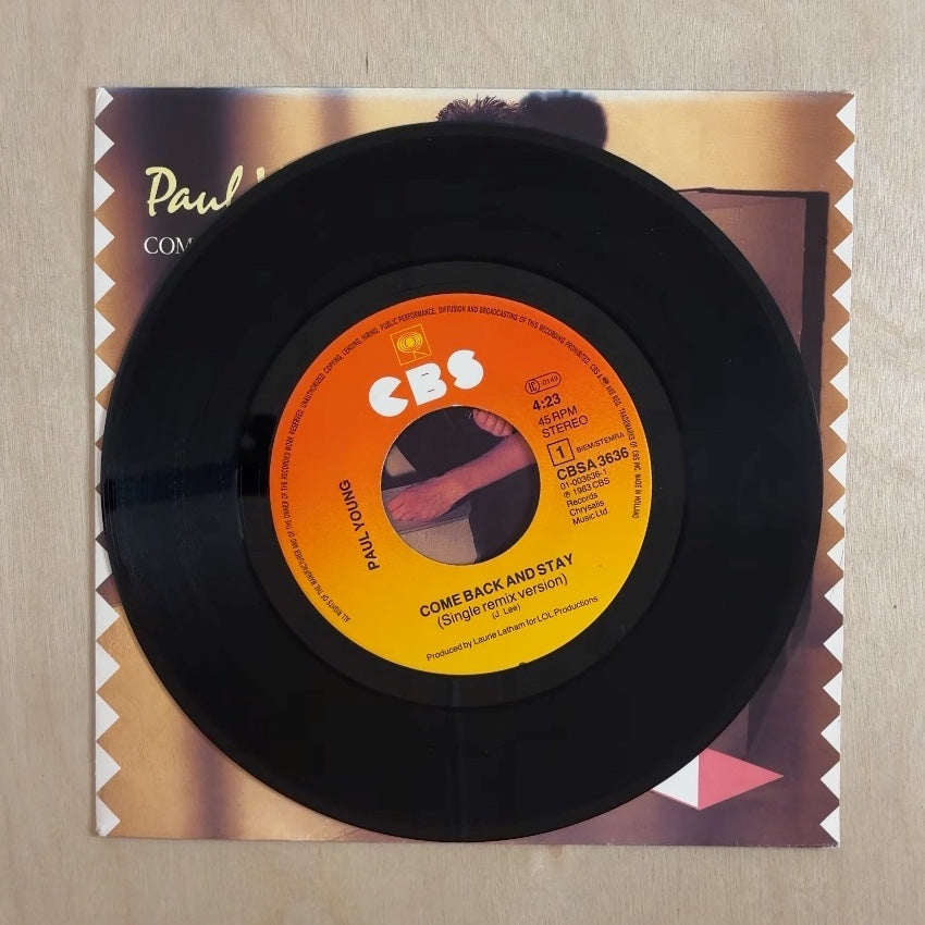 Paul Young – Come Back And Stay (Single Remix Version) – record label