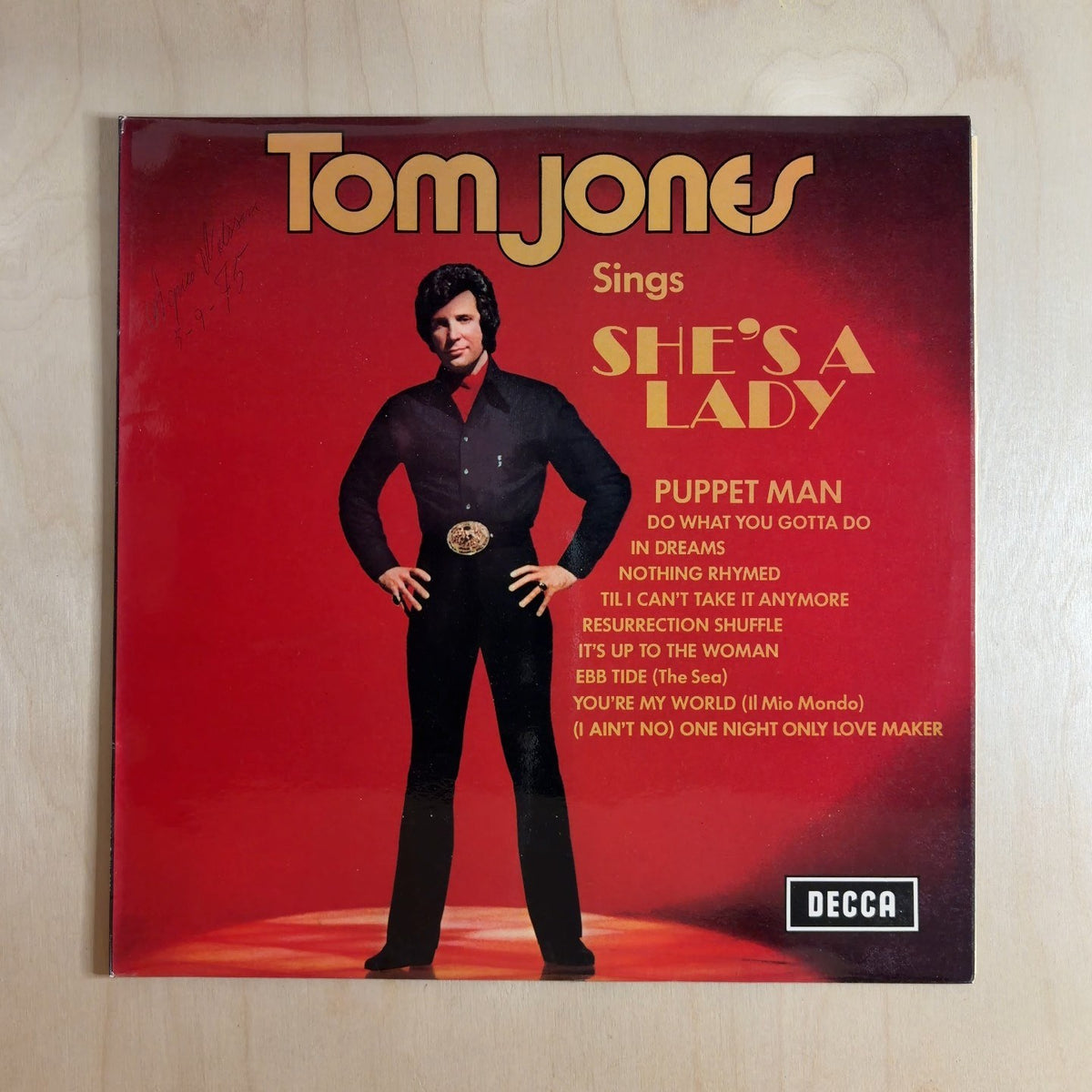 Tom Jones – Tom Jones Sings She's A Lady – front cover
