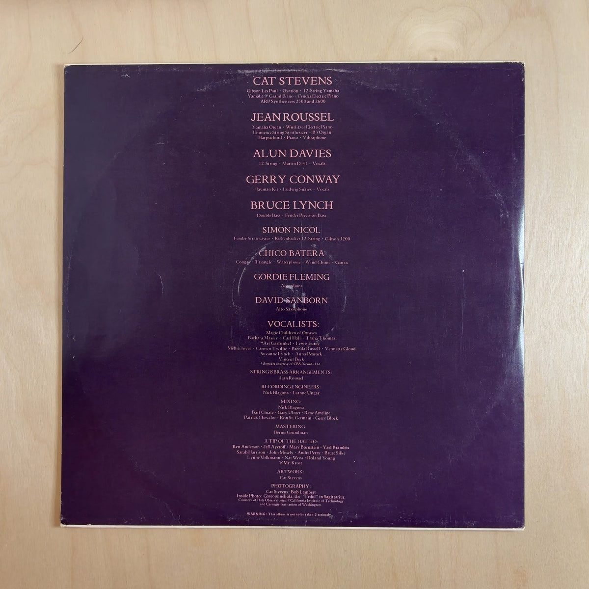 Cat Stevens – Numbers (A Pythagorean Theory Tale) – back cover
