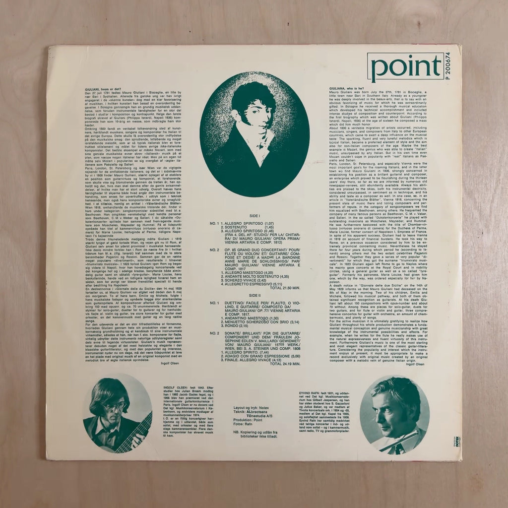 Eyvind Rafn, Ingolf Olsen – Mauro Giuliani – back cover