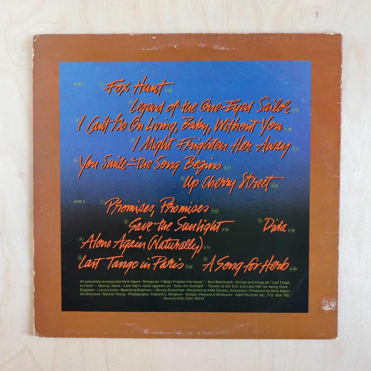 Herb Alpert & The Tijuana Brass – You Smile - The Song Begins – back cover