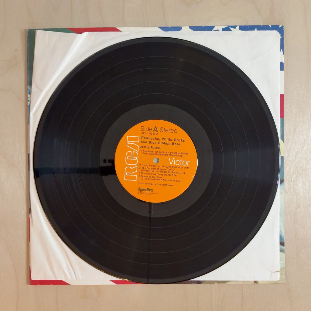 Johnny Russell – Rednecks, White Socks And Blue Ribbon Beer – record label