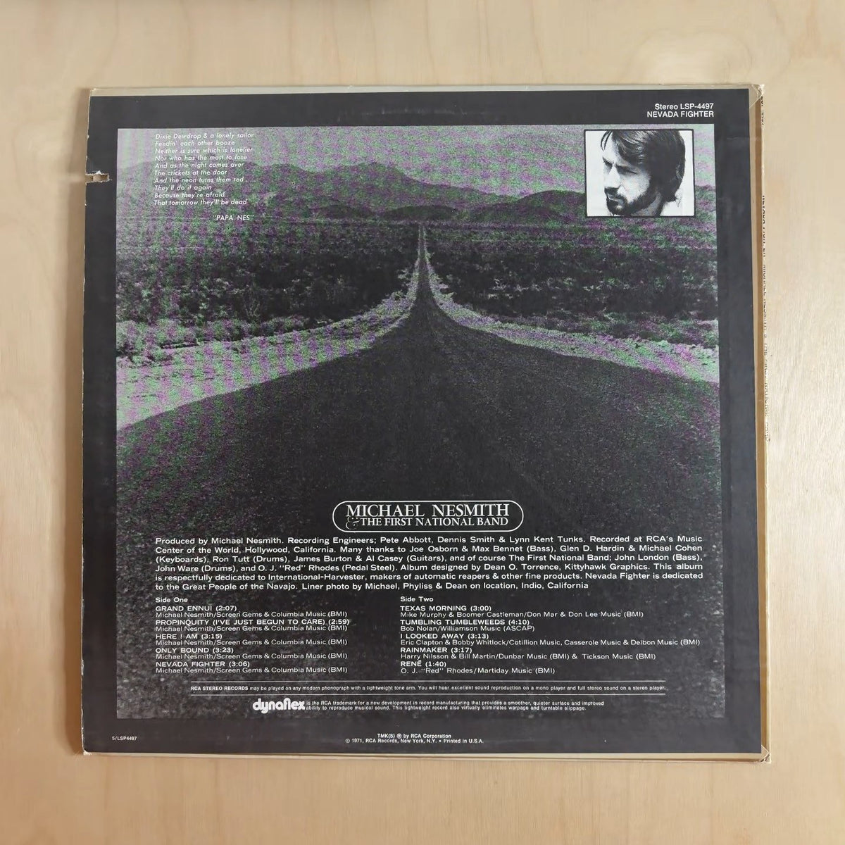 Michael Nesmith & The First National Band – Nevada Fighter – back cover