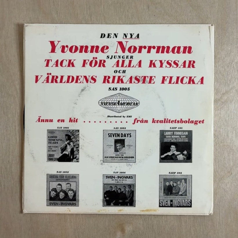 Yvonne Norrman – Tack För Alla Kyssar / Världens Rikaste Flicka – back cover