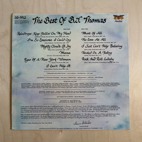 B.J. Thomas – The Best Of B.J. Thomas