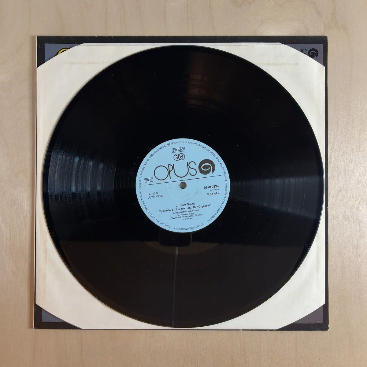 Camille Saint-Saëns, Slovak Philharmonic Orchestra, Vladimír Rusó, Ladislav Slovák – Symphony No.3 In C Minor, Op. 78 "Organ Symphony" – record label