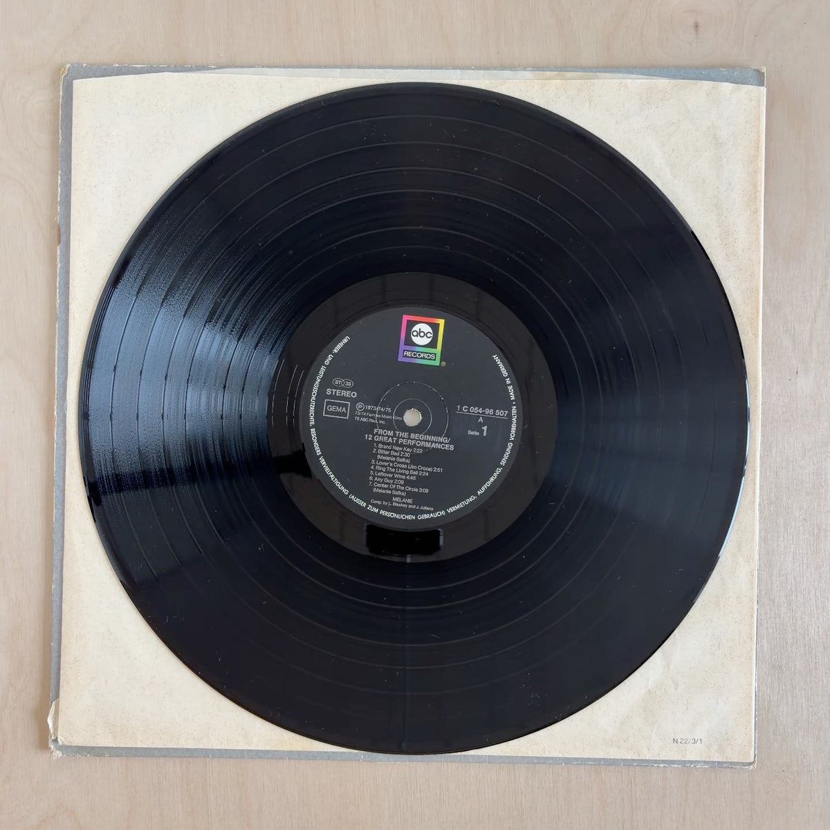 Melanie – From The Beginning / Twelve Great Performances – record label