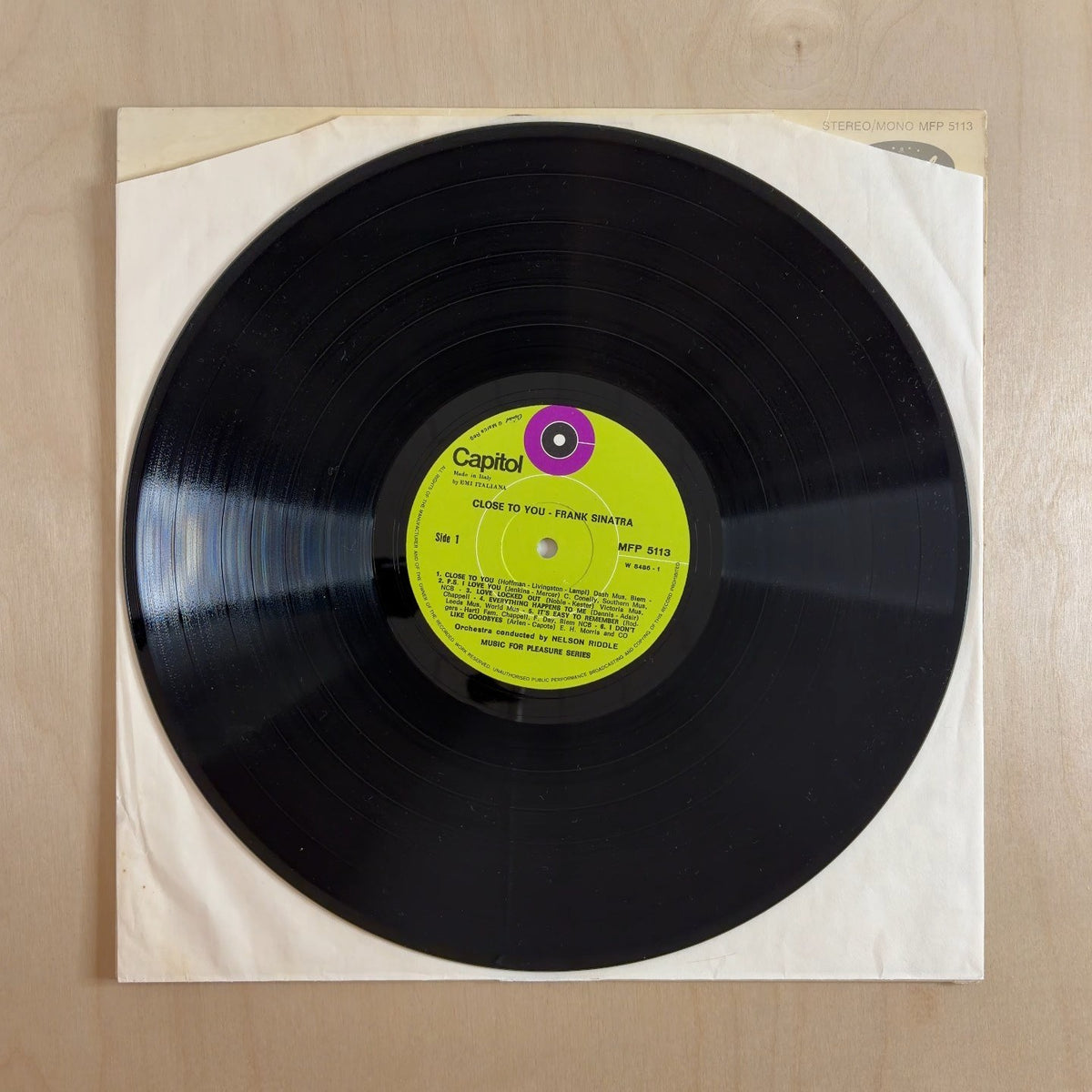 Frank Sinatra – Close To You – record label