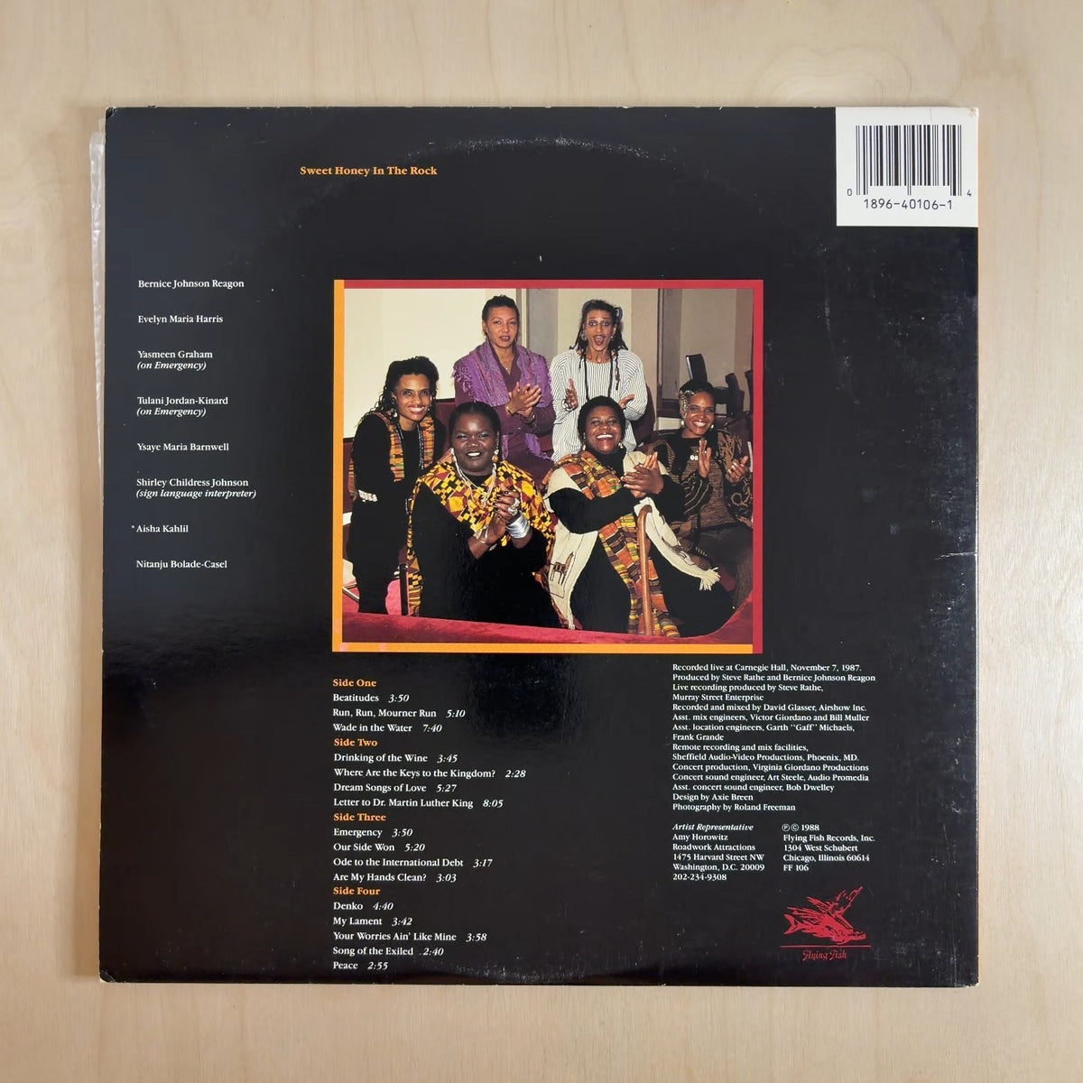 Sweet Honey In The Rock – Live At Carnegie Hall – back cover