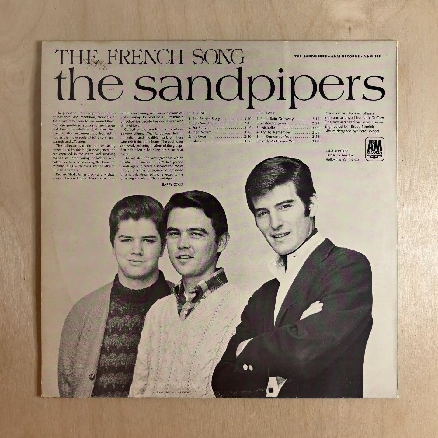 The Sandpipers – The Sandpipers – back cover