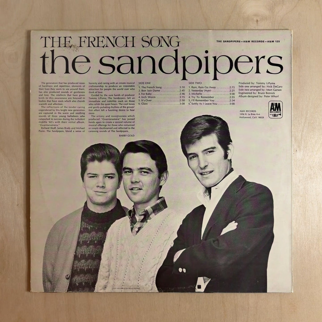 The Sandpipers – The Sandpipers – back cover