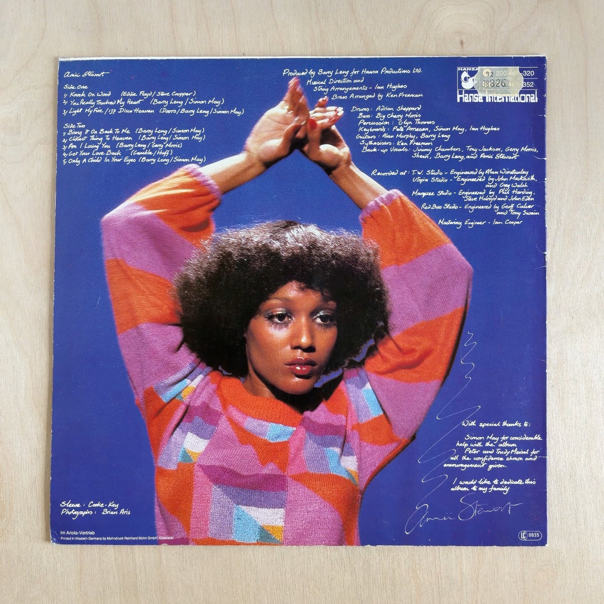 Amii Stewart – Knock On Wood – back cover