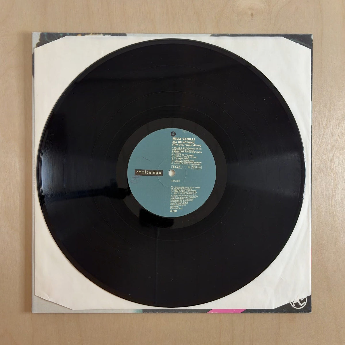 Milli Vanilli – All Or Nothing (The U.S.-Remix Album) – record label
