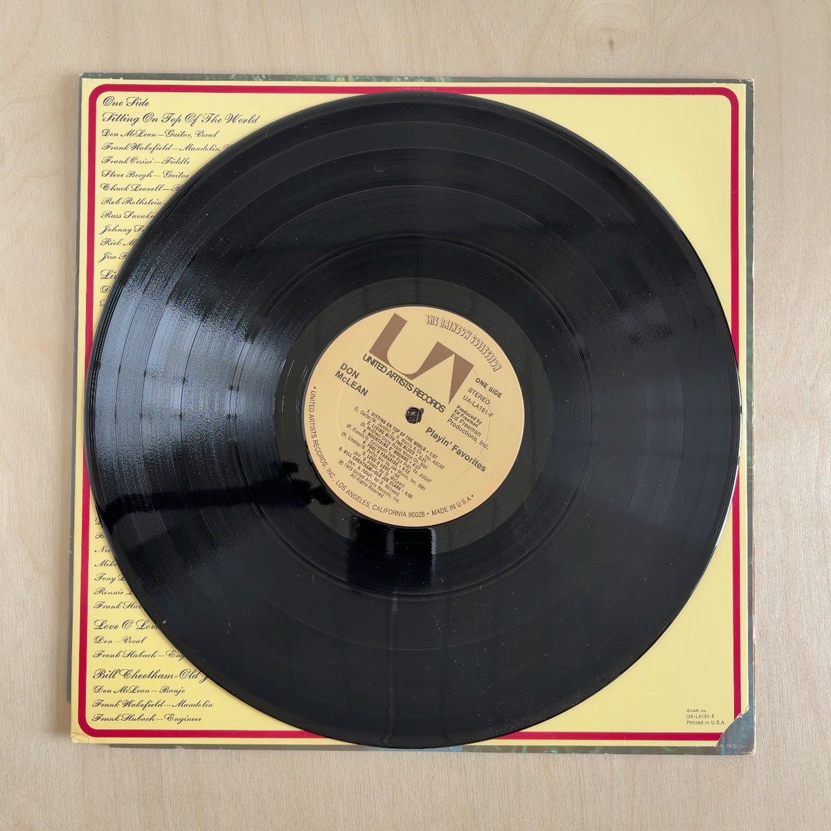 Don McLean – Playin' Favorites – record label