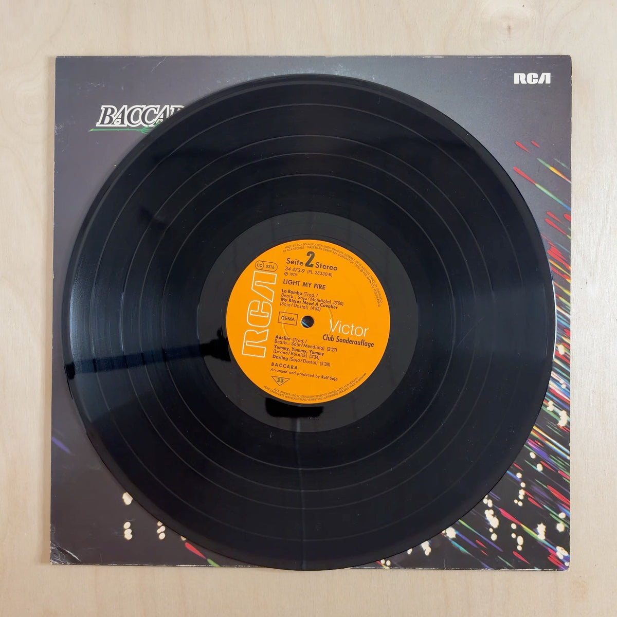 Baccara – Light My Fire – record label