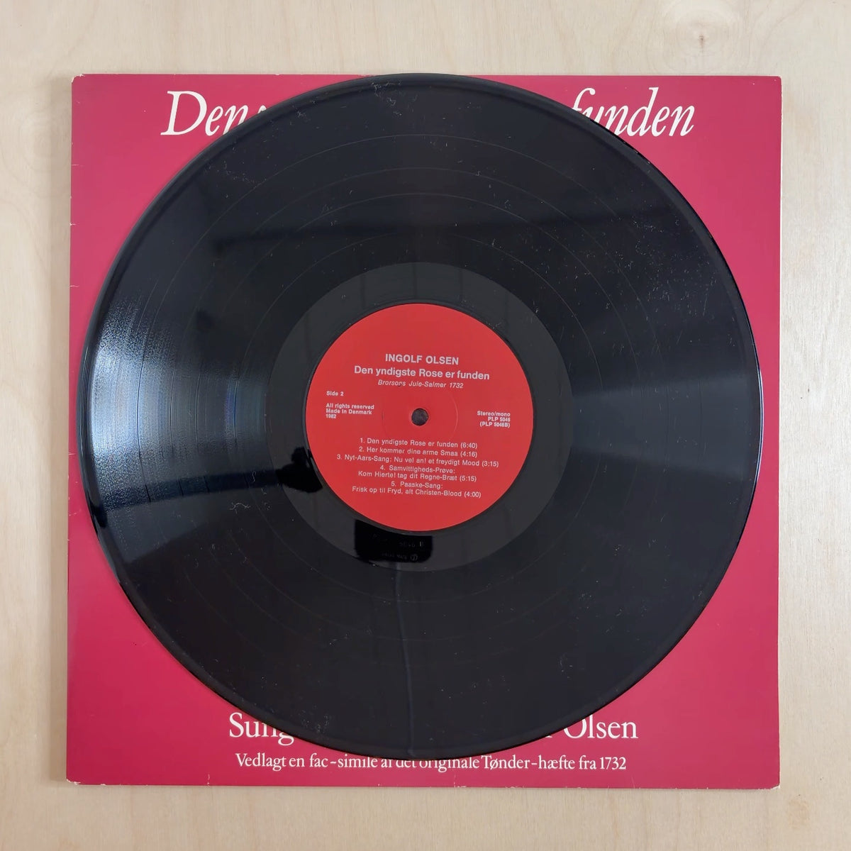 Ingolf Olsen – Den Yndigste Rose Er Funden, Brorsons Jule-Salmer 1732 – record label