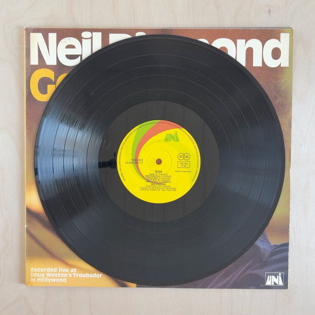 Neil Diamond – Gold – record label