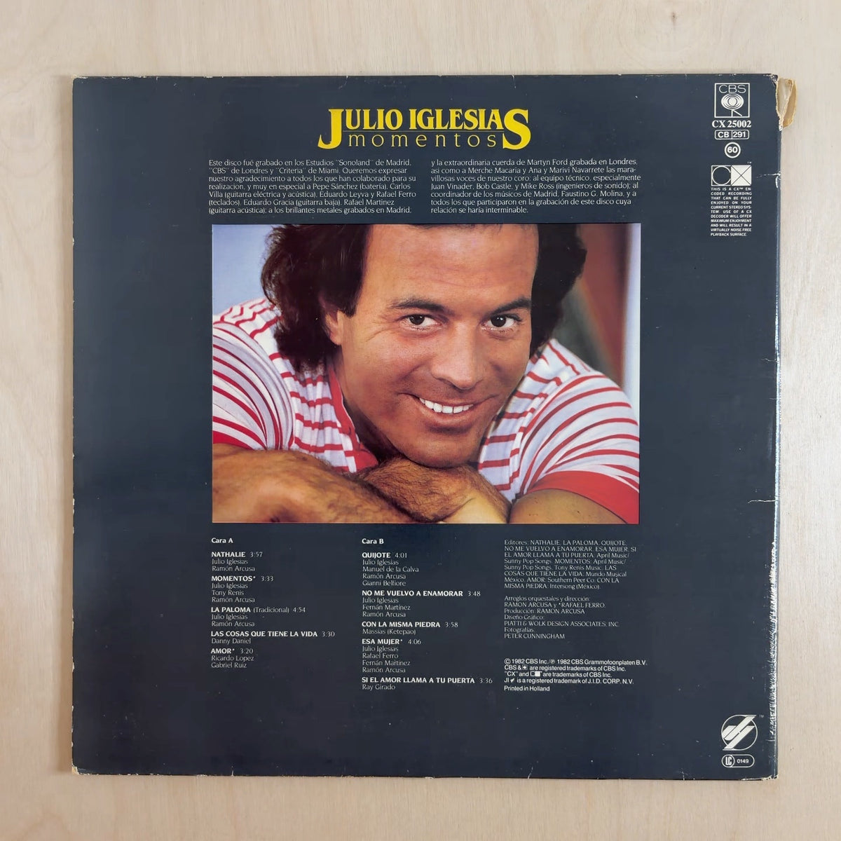 Julio Iglesias – Momentos – back cover