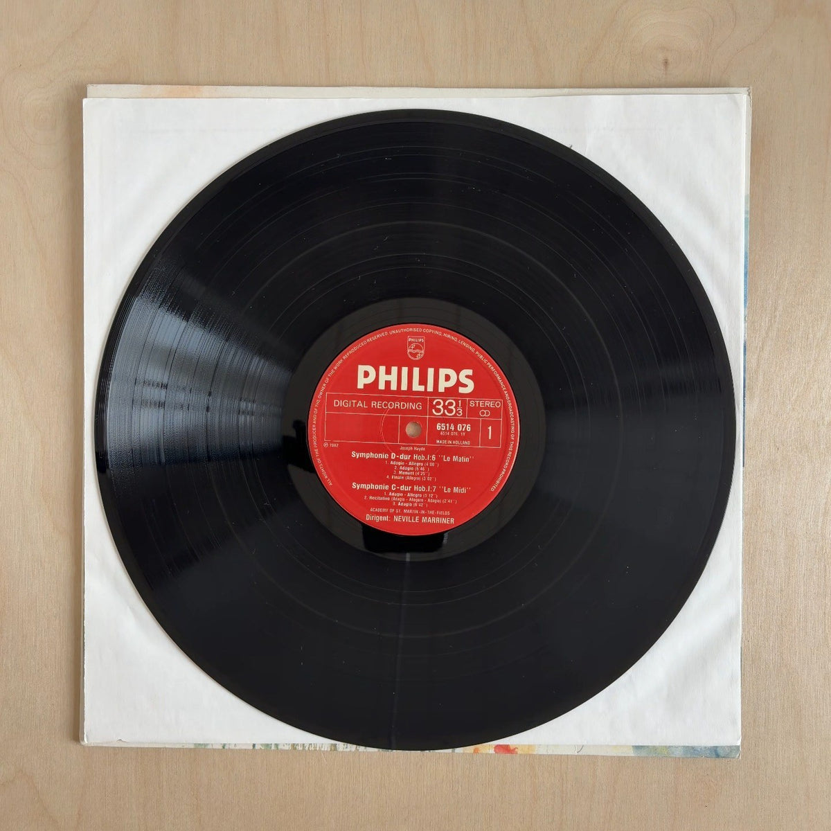 Joseph Haydn, Sir Neville Marriner, The Academy Of St. Martin-in-the-Fields – Haydn Symphonies No. 6 “Le Matin”, No. 7 “Le Midi”, No. 8 “Le Soir” – record label