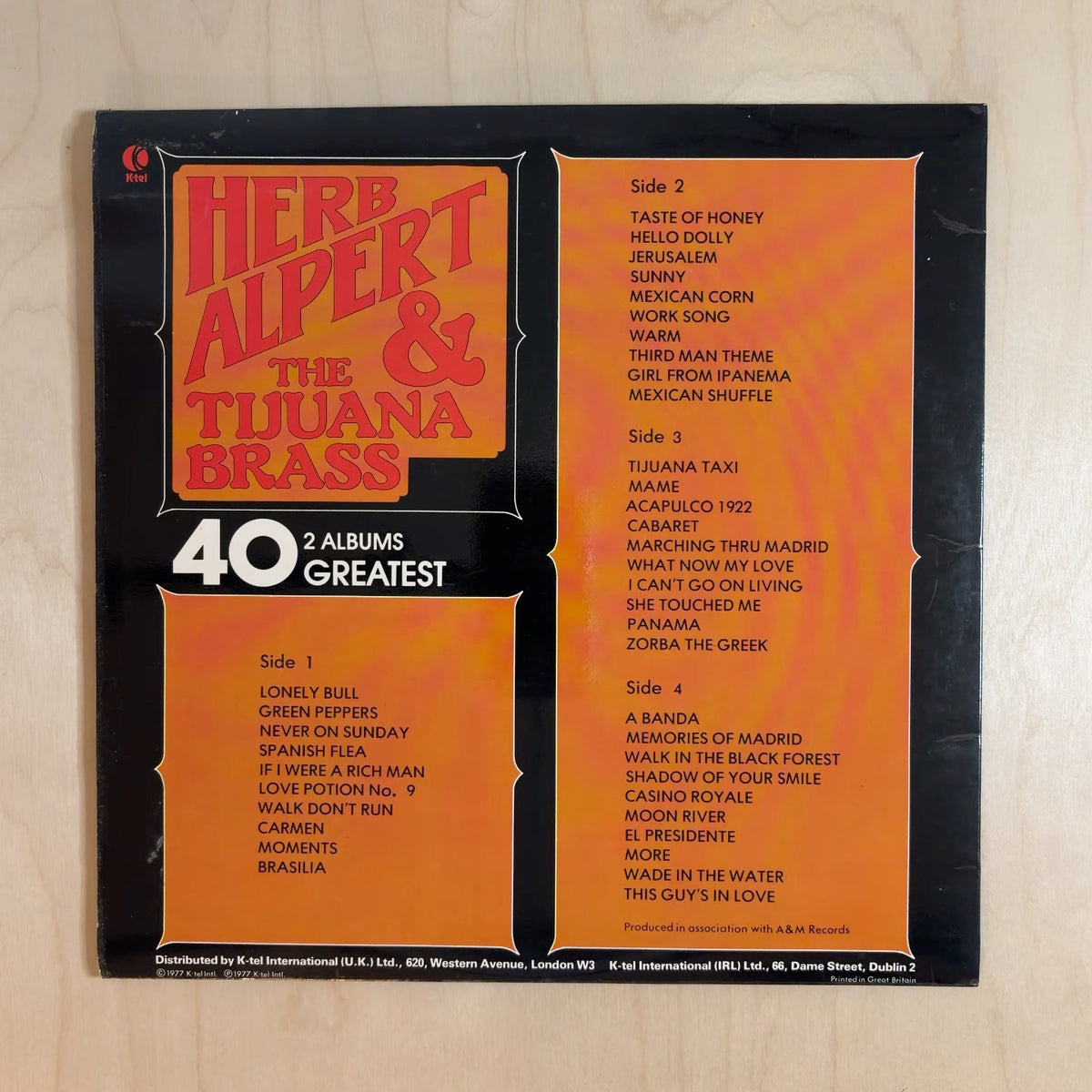 Herb Alpert & The Tijuana Brass – 40 Greatest – back cover