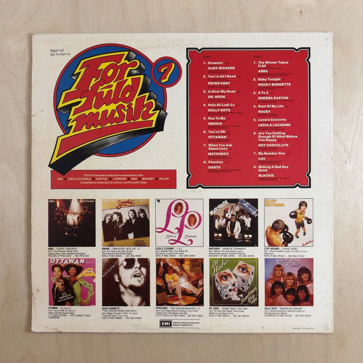 Various – For Fuld Musik 7 – back cover