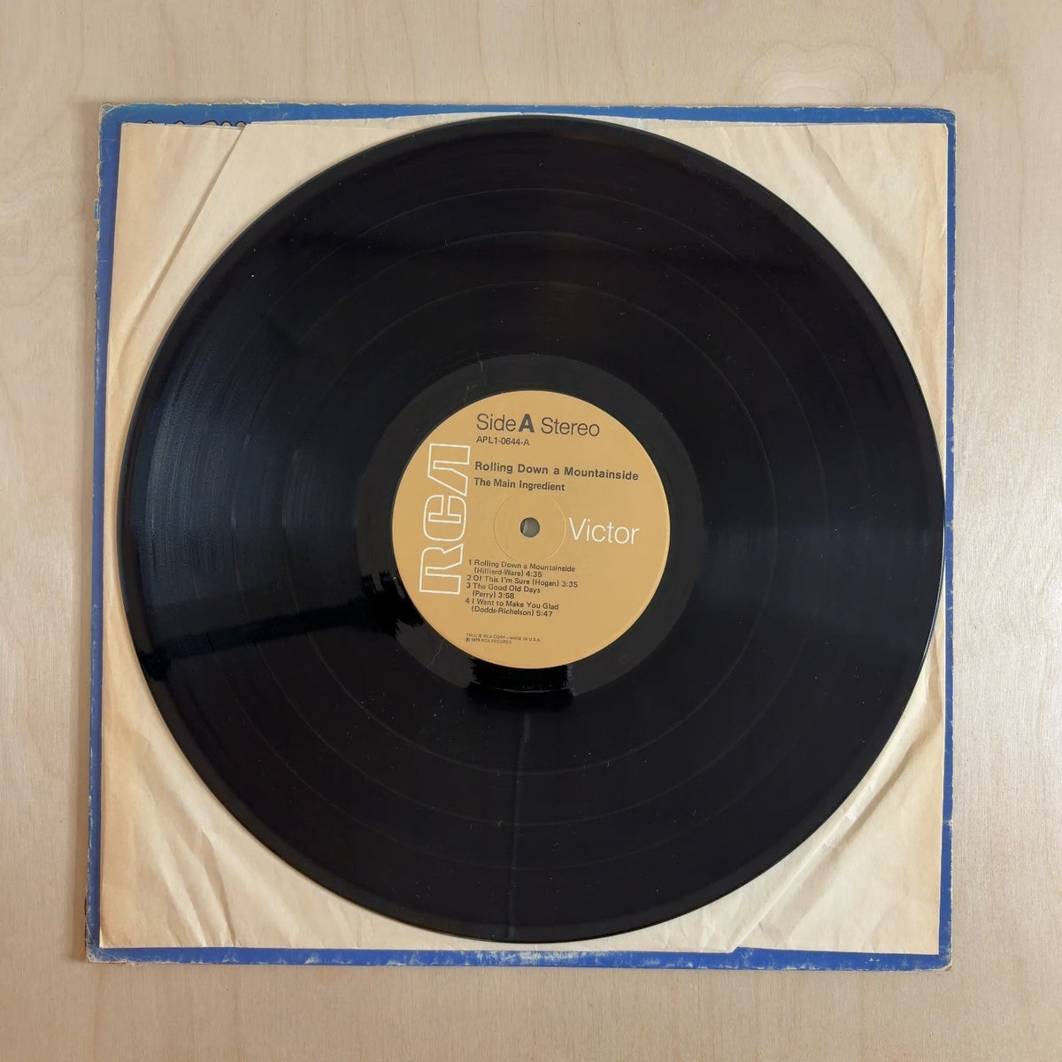 The Main Ingredient – Rolling Down A Mountainside – record label