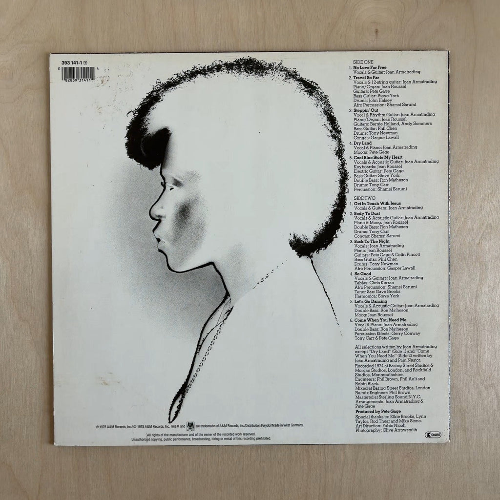Joan Armatrading – Back To The Night – back cover