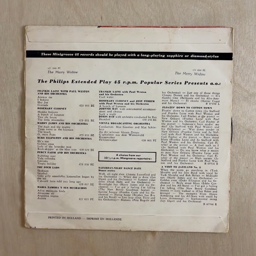 Gerda Scheyrer, Hedy Fassler, Heinz Roland, Walter-Anton Dotzer, Wiener Akademie Kammerchor, Das Große Wiener Rundfunkorchester – Den Glade Enke (The Merry Widow) – back cover