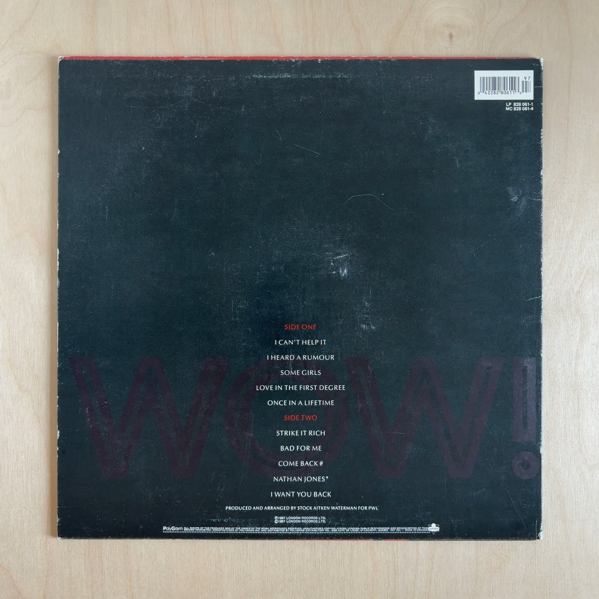 Bananarama – Wow! – back cover