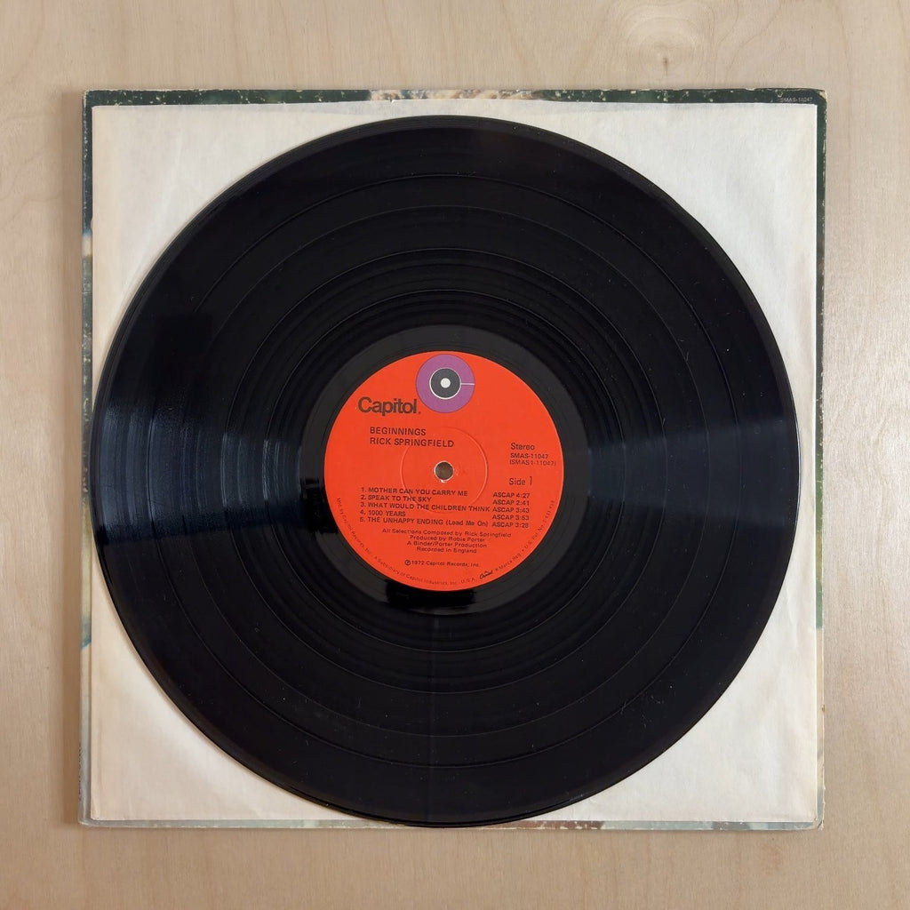 Rick Springfield – Beginnings – record label
