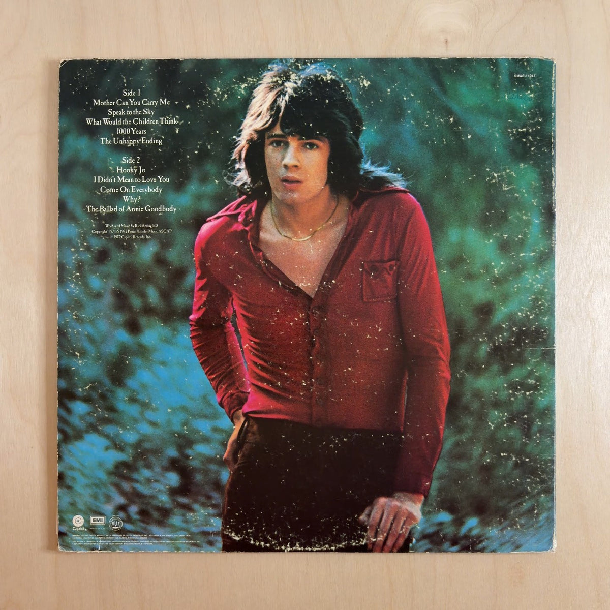 Rick Springfield – Beginnings – back cover