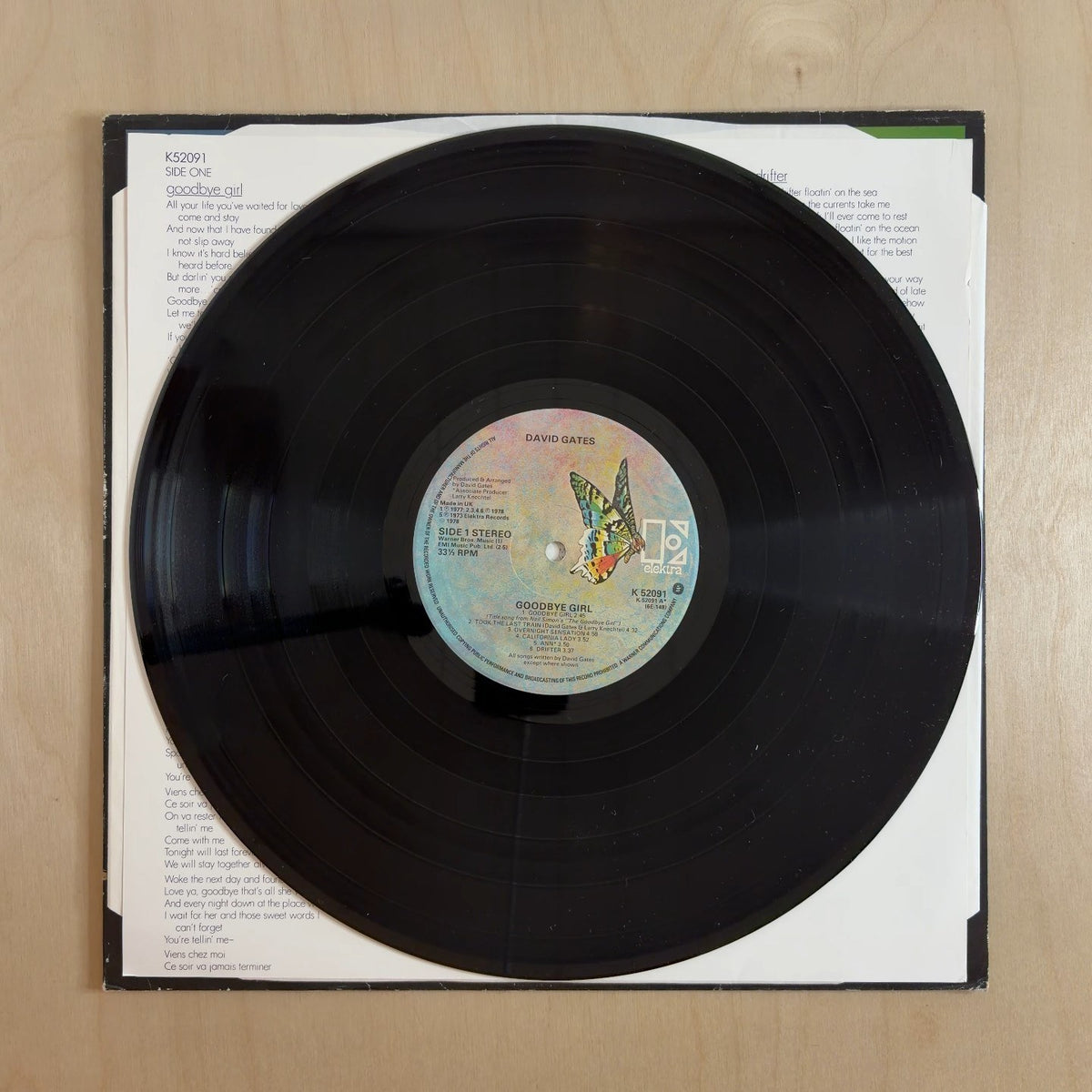 David Gates – Goodbye Girl – record label
