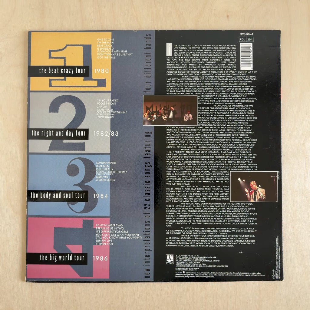 Joe Jackson – Live 1980/86 – back cover