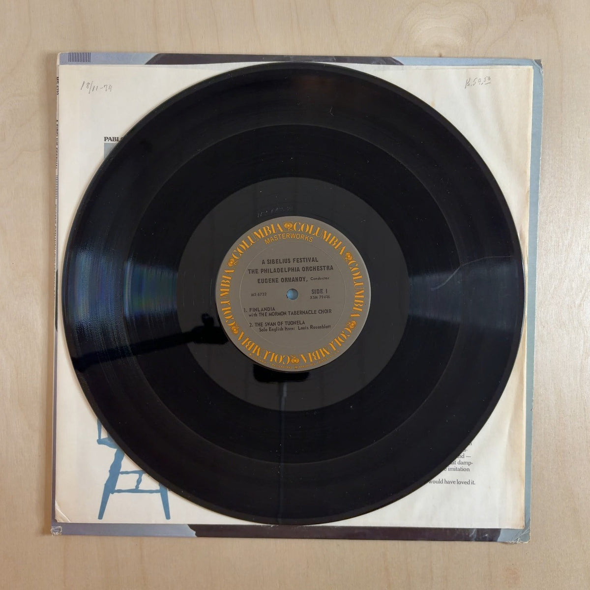 Jean Sibelius, The Philadelphia Orchestra, Eugene Ormandy – A Sibelius Festival: Valse Triste - En Saga - The Swan of Tuonela - Finlandia – record label