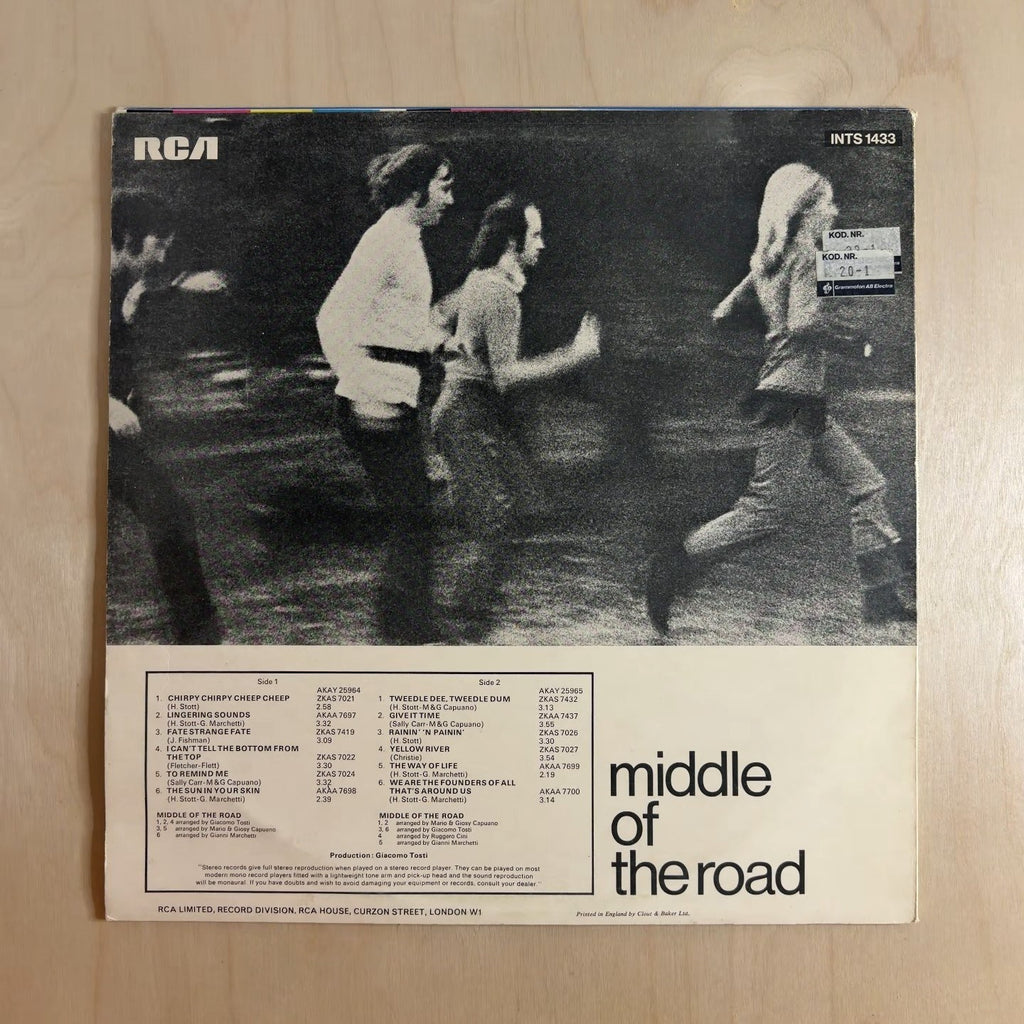 Middle Of The Road – Chirpy Chirpy Cheep Cheep – back cover