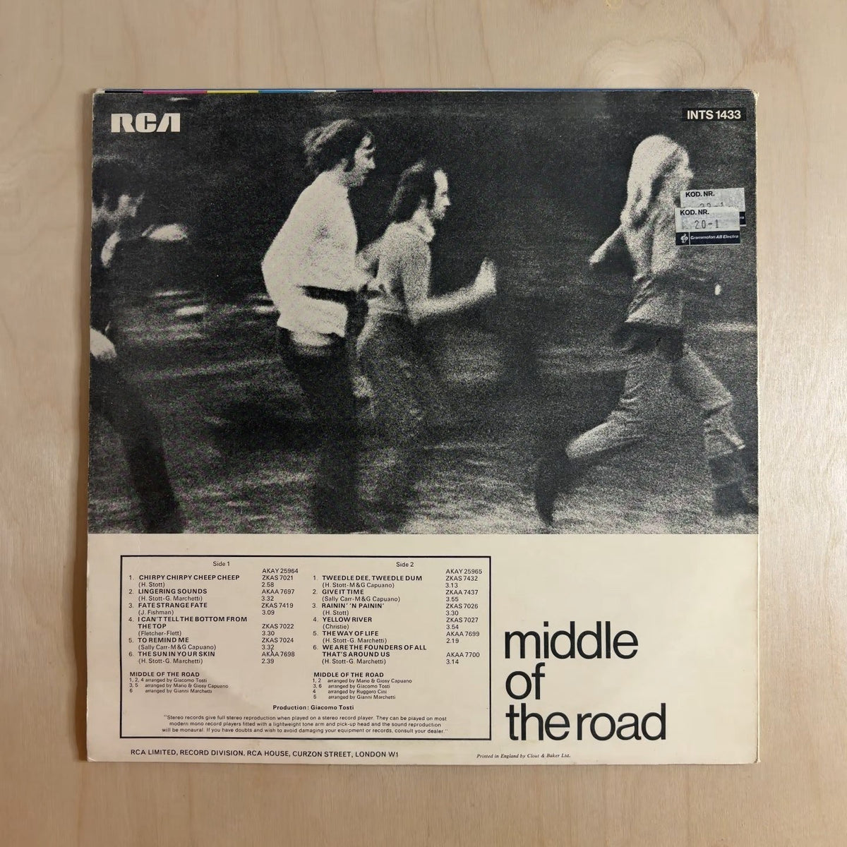 Middle Of The Road – Chirpy Chirpy Cheep Cheep – back cover